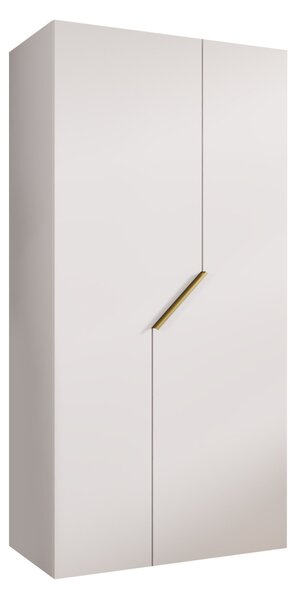 Gardróbszekrény Hartford 594, Laminált forgácslap, 202x100x52cm, Fehér, Aranysárga