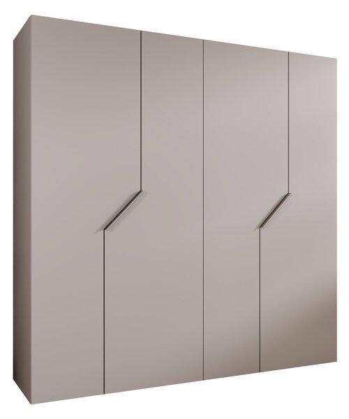 Gardróbszekrény Hartford 595, Laminált forgácslap, 202x200x52cm, Kasmír, Fekete