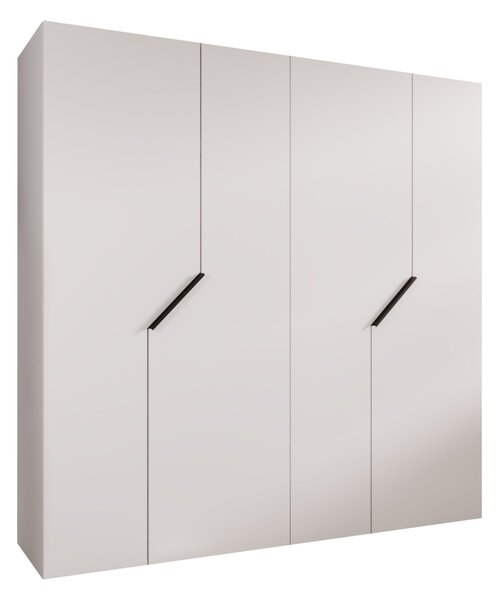 Gardróbszekrény Hartford 595, Laminált forgácslap, 202x200x52cm, Fehér, Fekete