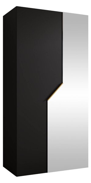 Gardróbszekrény Hartford 597, Laminált forgácslap, 202x100x52cm, Aranysárga, Fekete
