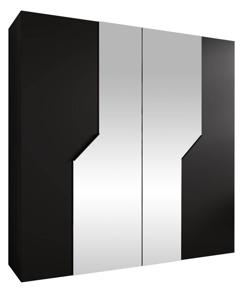Gardróbszekrény Hartford 598, Laminált forgácslap, 202x200x52cm, Fekete