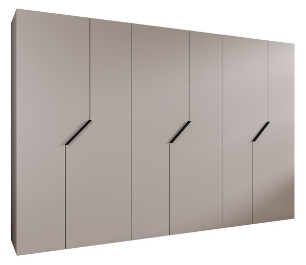 Gardróbszekrény Hartford 596, Laminált forgácslap, 202x300x52cm, Kasmír, Fekete