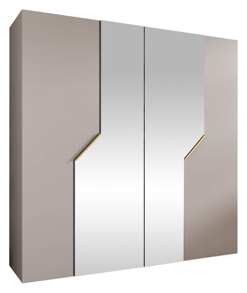 Gardróbszekrény Hartford 598, Laminált forgácslap, 202x200x52cm, Aranysárga, Kasmír