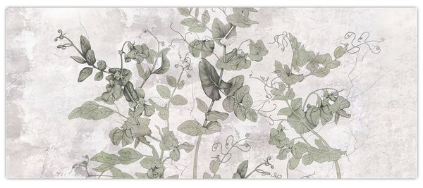 Kép - Növények vakolatban (120x50 cm)