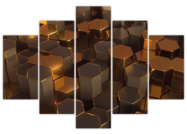 Kép - bronz hatszögek (150x105 cm)