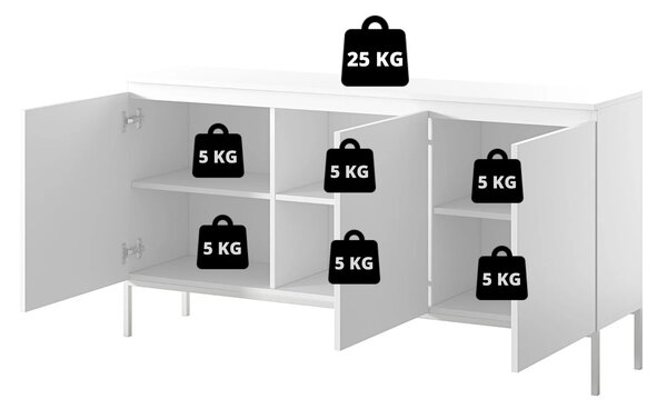 Szekrény Bennasi B3 (fehér + fekete). Akció -18%