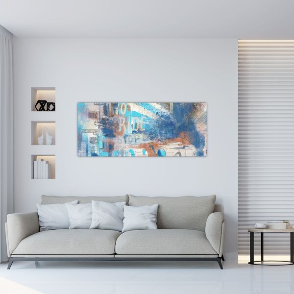 Kép - lovaglásra született, kék tónusok (120x50 cm)