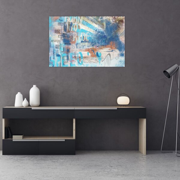 Kép - lovaglásra született, kék tónusok (90x60 cm)