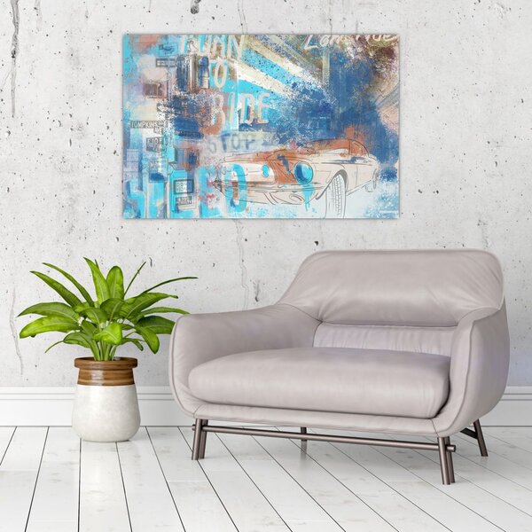 Kép - lovaglásra született, kék tónusok (90x60 cm)