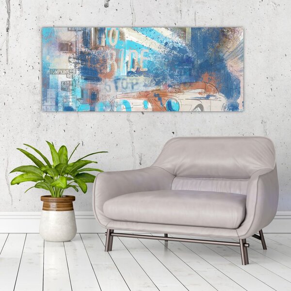 Kép - lovaglásra született, kék tónusok (120x50 cm)