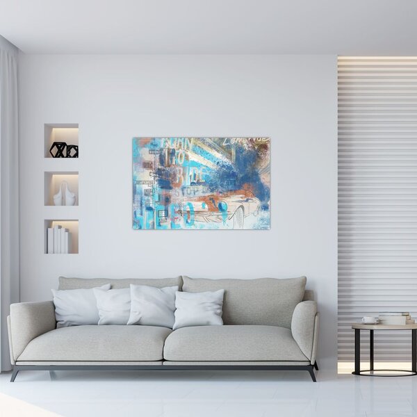 Kép - lovaglásra született, kék tónusok (90x60 cm)