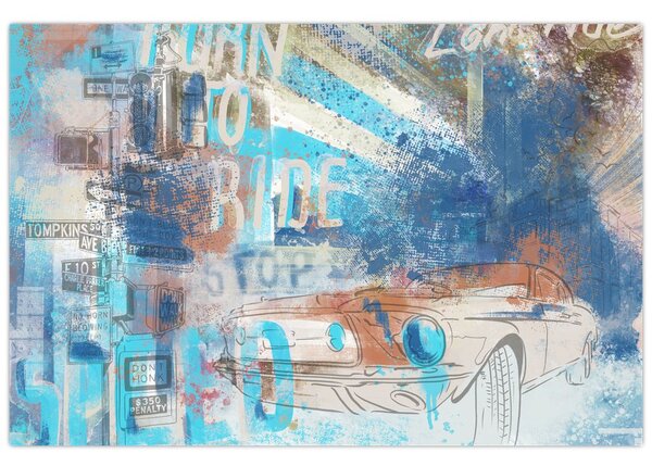 Kép - lovaglásra született, kék tónusok (90x60 cm)