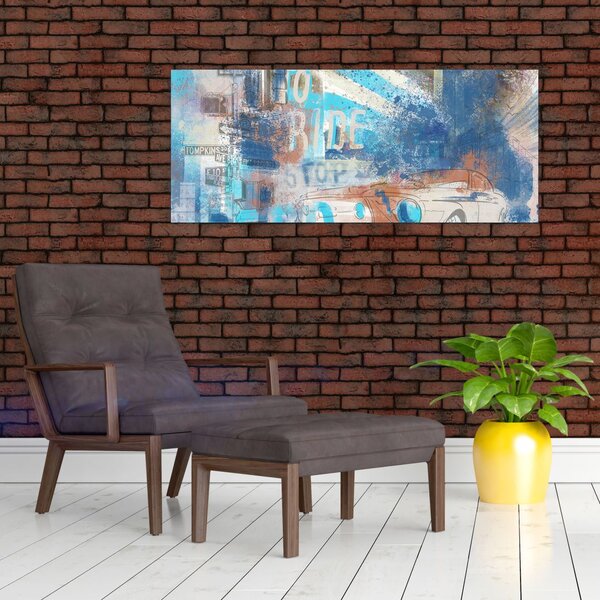 Kép - lovaglásra született, kék tónusok (120x50 cm)