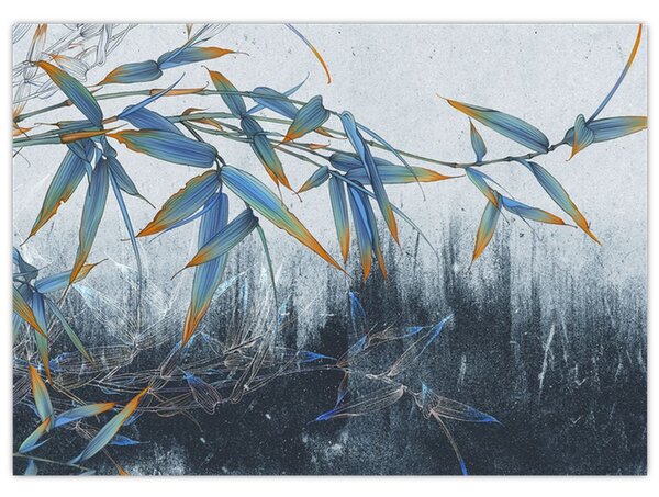 Kép - bambusz a falon (70x50 cm)