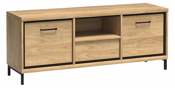 TV-állvány Etrmoni 112, Laminált forgácslap, 48x139x41cm, Világos fa