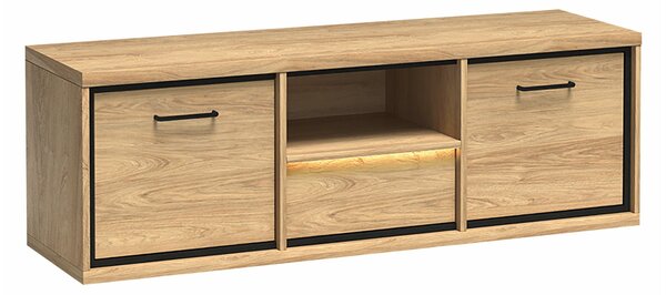 TV-állvány Etrmoni 112, Laminált forgácslap, 48x139x41cm, Világos fa