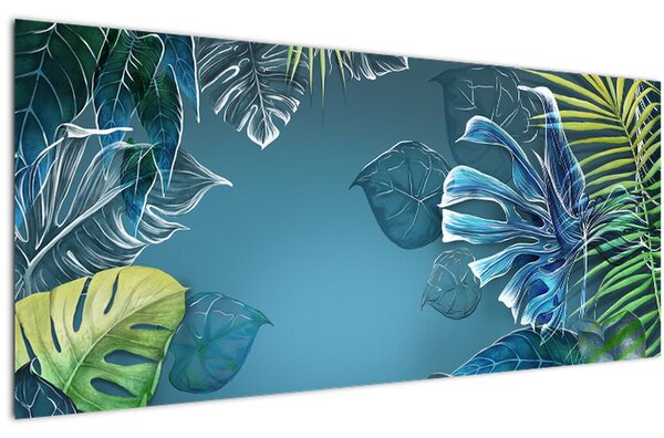 Kép - Trópusi növények levelei (120x50 cm)