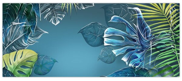 Kép - Trópusi növények levelei (120x50 cm)