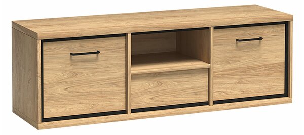 TV-állvány Etrmoni 112, Laminált forgácslap, 48x139x41cm, Világos fa