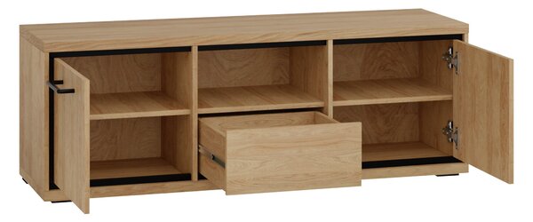 TV-állvány Etrmoni 112, Laminált forgácslap, 48x139x41cm, Világos fa