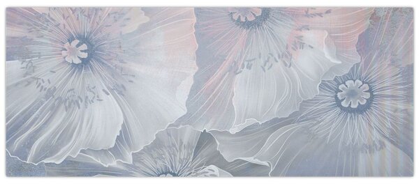 Kép - Kék virágok a falon (120x50 cm)