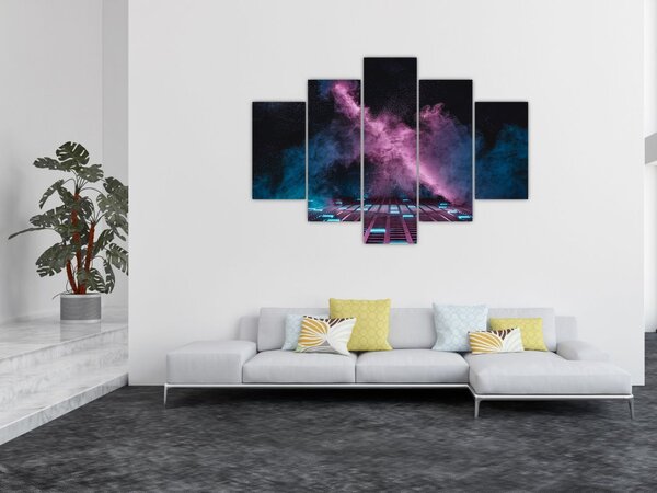 Kép - Rózsaszín-kék füst (150x105 cm)