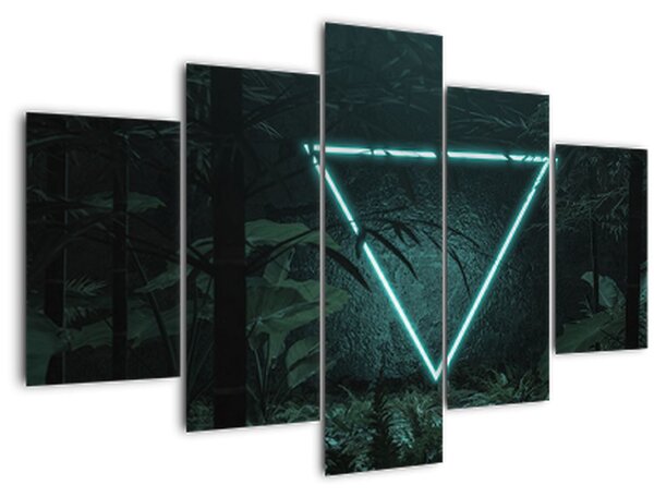 Kép - Neon háromszög a dzsungelben (150x105 cm)
