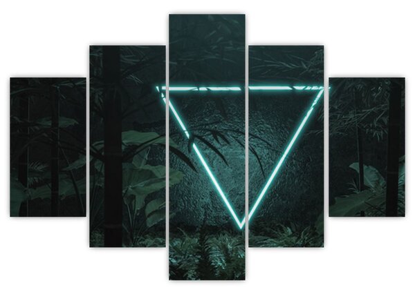 Kép - Neon háromszög a dzsungelben (150x105 cm)