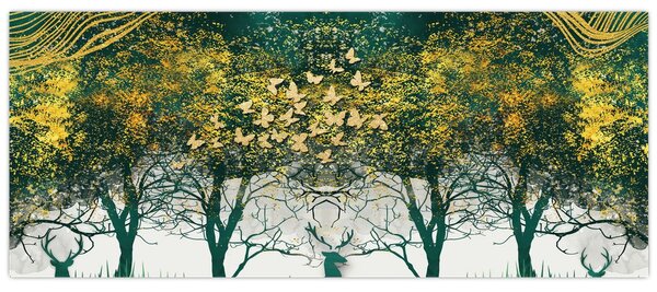 Kép - Szarvas a zöld erdőben (120x50 cm)
