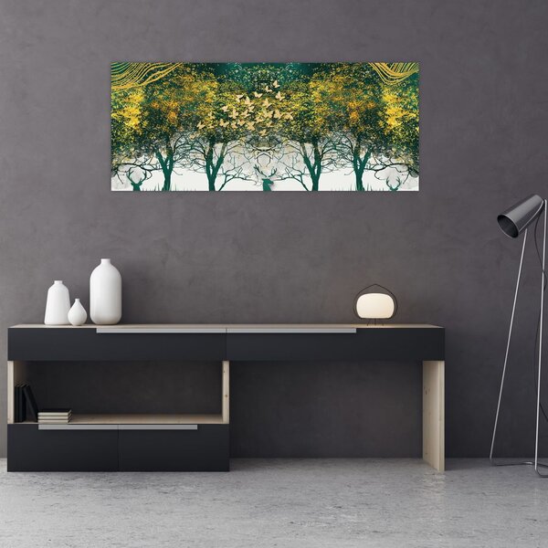 Kép - Szarvas a zöld erdőben (120x50 cm)