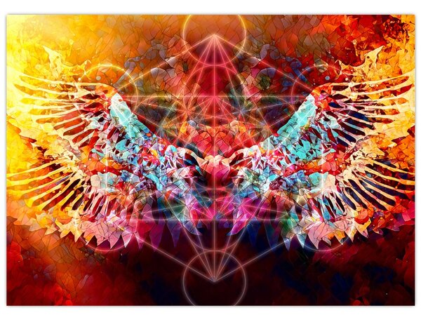 Kép - Merkaba szárnyakkal, absztrakció (70x50 cm)