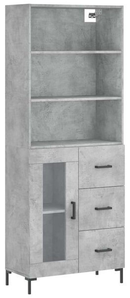 Modern Magas Szekrény - Betonszürke - 69,5x34x180 cm