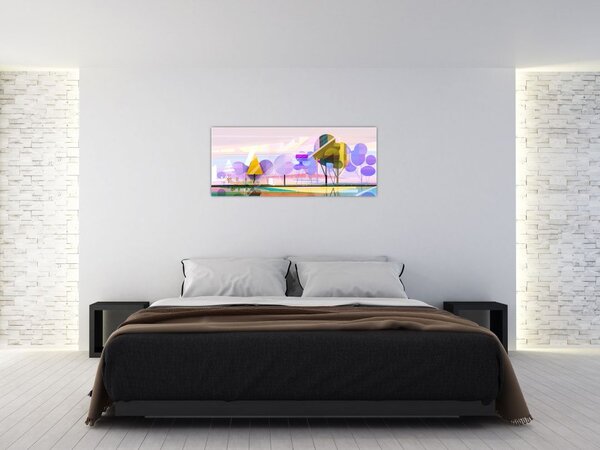 Kép - absztrakció, táj (120x50 cm)