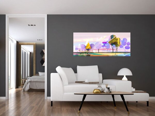 Kép - absztrakció, táj (120x50 cm)