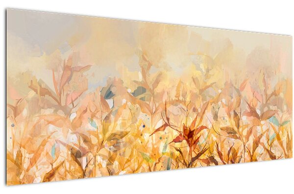 Kép - levelek az ősz színében, olajfestmény (120x50 cm)