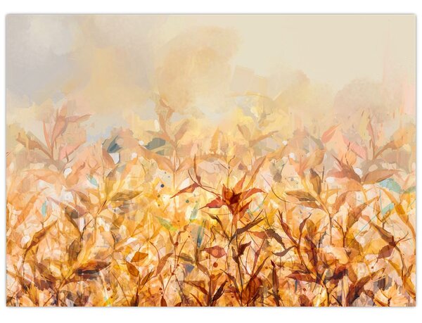 Kép - levelek az ősz színében, olajfestmény (70x50 cm)