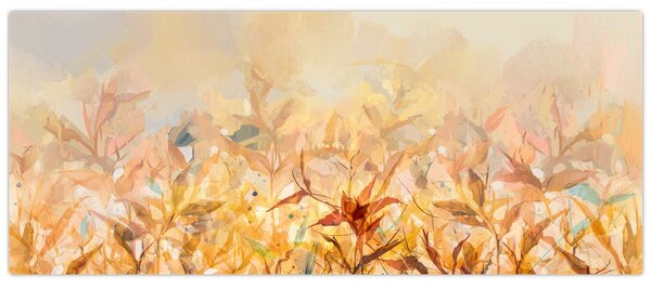 Kép - levelek az ősz színében, olajfestmény (120x50 cm)