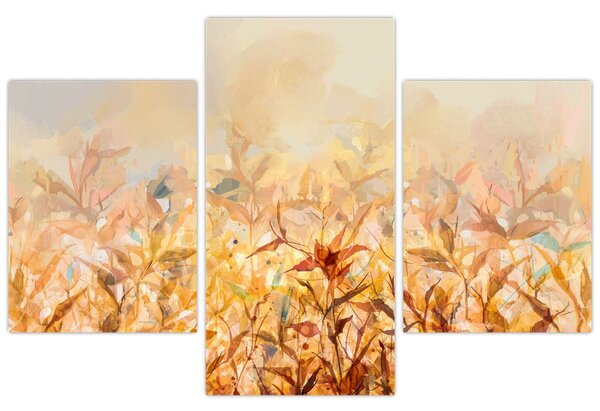 Kép - levelek az ősz színében, olajfestmény (90x60 cm)