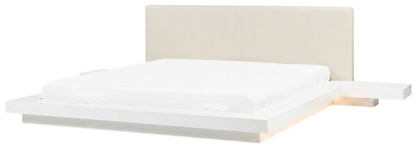 Ágy LED világítással Műbőr ZEN 180 x 200 cm Fehér