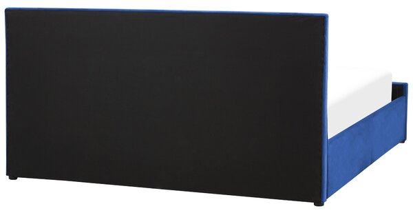 Ágyneműtartós ágy ROCHEFORT Bársony Tengerészkék 180 x 200 cm