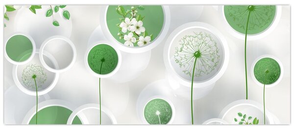 Kép - Virágok körben (120x50 cm)