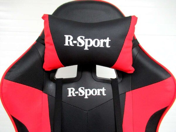 R-Sport Gamer szék deréktámasszal és masszázs funkcióval - piros-fekete