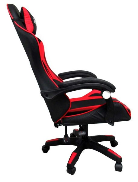 R-Sport Gamer szék deréktámasszal és masszázs funkcióval - piros-fekete