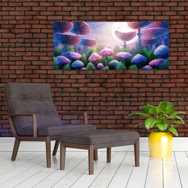 Kép - Gomba teliholdkor, grafika (120x50 cm)