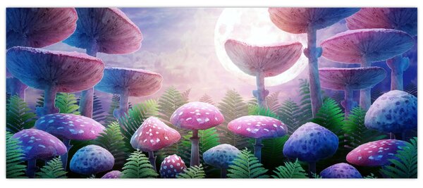Kép - Gomba teliholdkor, grafika (120x50 cm)