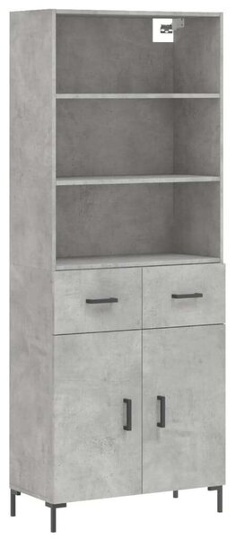 Modern Magas Szekrény - Beton Szürke - 180 cm