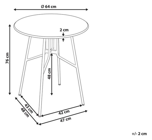 Bisztró asztal TALTAL 64 cm 64 cm Fém Szürke