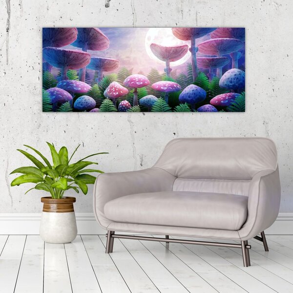 Kép - Gomba teliholdkor, grafika (120x50 cm)