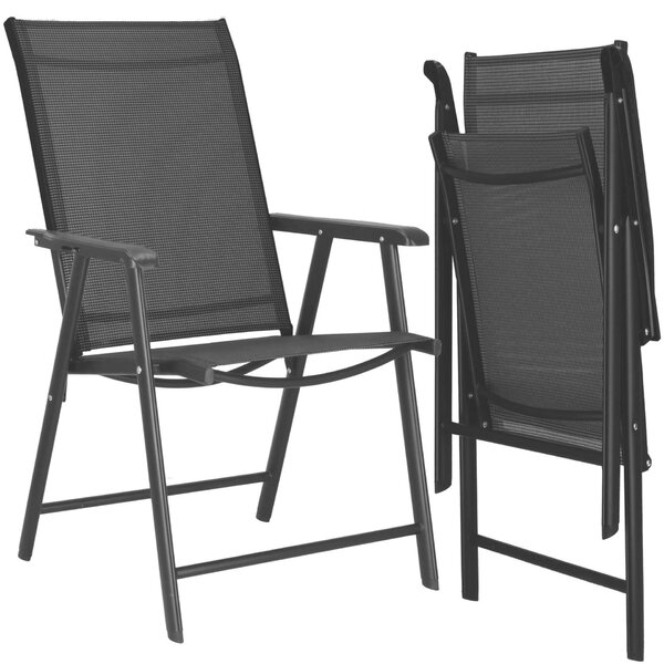Springos összecsukható kerti Szék 57x69x105cm - Fekete