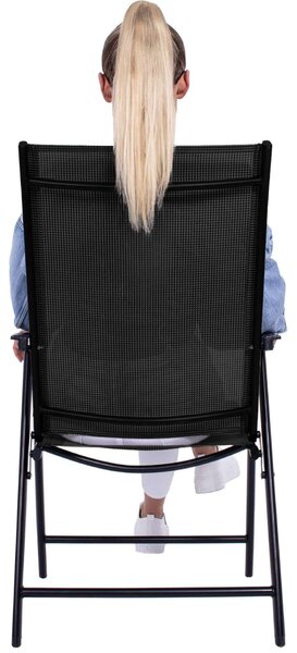 Springos összecsukható kerti Szék 57x69x105cm - Fekete